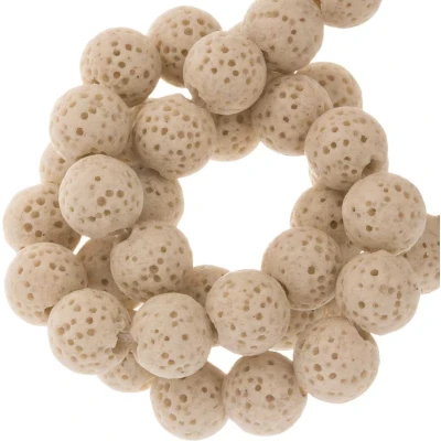 Afbeelding van Lava Kralen (8 mm) Sandshell (51 Stuks)