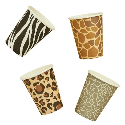 Afbeelding van Safari Animal Print Bekers 250ml 8 stuks