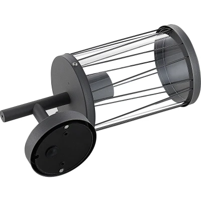 Afbeelding van Lindby Yonan buitenwandlamp, rond, donkergrijs,E27