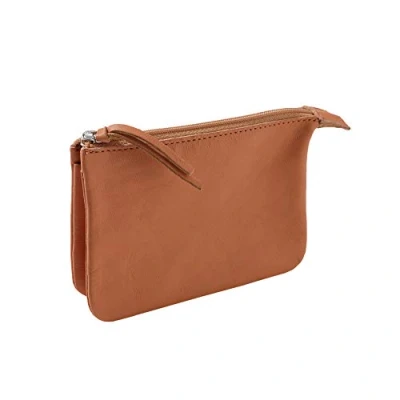 Afbeelding van Clairefontaine 410002C Klein etui met 2 vakken, 13 x 9 cm, van lamsleer, naturel
