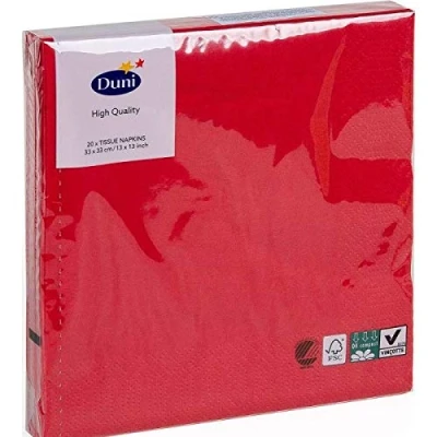 Afbeelding van Servetten Red 3 laags tissue 33 x cm Duni
