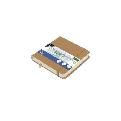 Afbeelding van Kangaro schetsboek 12x12cm taupe PU hardcover met elastiek en leeslint K 861206