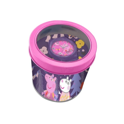 Afbeelding van Nickelodeon Horloge In Blik Peppa Pig Meisjes 23 Cm Roze/paars