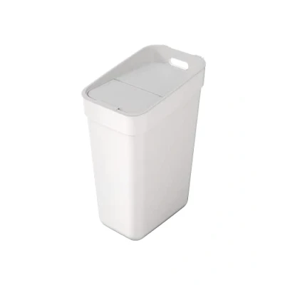 Afbeelding van Ready To Collect Afvalemmer met wandhouder voor muur of deur, 30 l, keuken, badkamer, wasruimte, 100% gerecycled, wit