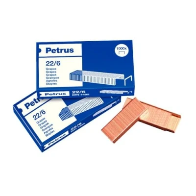 Afbeelding van Petrus nietjes, 30 vellen, lengte 6 mm, 1000 model 22/6, 55781