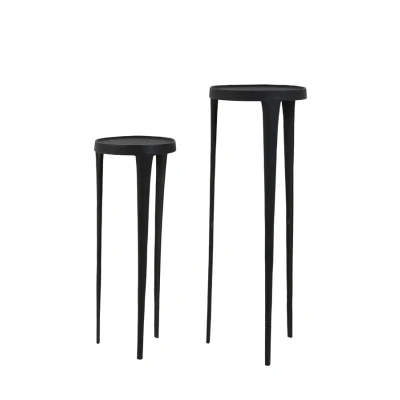 Afbeelding van Light &amp; Living Zuil TOBIAS Ø35x100cm Zwart Set van 2
