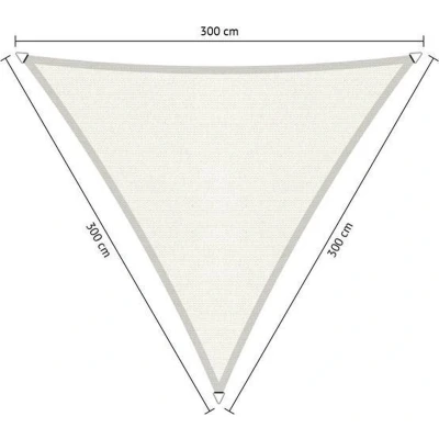 Afbeelding van Shadow Comfort® Gelijkzijdige driehoek schaduwdoek UV Bestendig Zonnedoek 300 x CM Arctic White