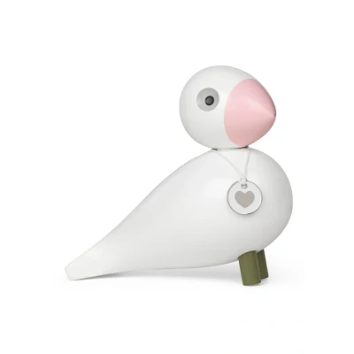 Afbeelding van Kay Bojesen Songbird Love H15.5cm wit / roze