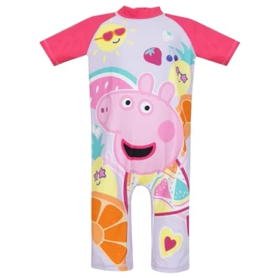 Afbeelding van Peppa Pig surfpak badpak voor kinderen meisjesbadpak met korte mouwen, Roze