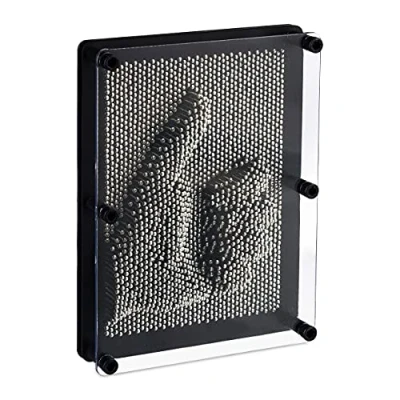 Afbeelding van Relaxdays Pin art spijkerspel 3D afdruk spijkerbed spijkerkunst handafdruk