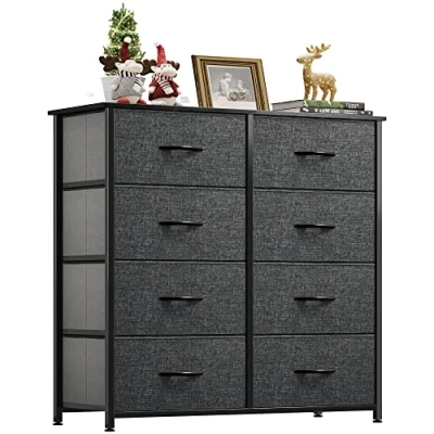 Afbeelding van YITAHOME Commode met laden, kast 8 laden van stof, opbergkast, industriële stijl, voor slaapkamer, woonkamer, kinderkamer, hal, opbergkast