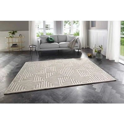 Afbeelding van Vloerkleed Manipu 160x230cm Creme Retro 123vloerkleed.nl is de online webshop voor vloerkleden en woonaccessoires.