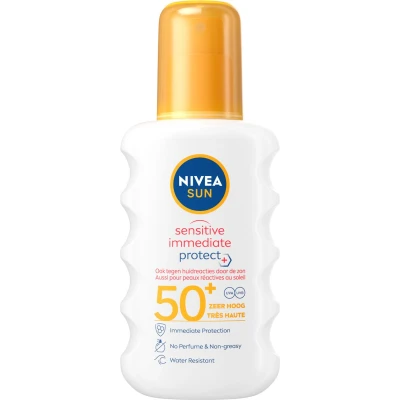 Afbeelding van NIVEA Sun Sensitive Immediate Protect SPF50 Zonnebrand Spray 200 ml