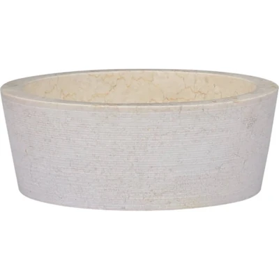 Afbeelding van Gootsteen Ø40x15 cm marmer crèmekleurig