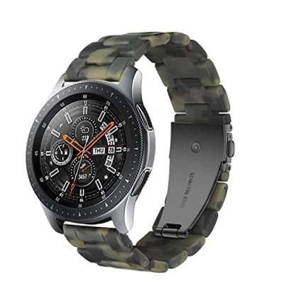 Afbeelding van Cadorabo Hars bandje 22mm geschikt voor Samsung Galaxy Gear S3 / 2 in GROEN Vervangingsmanchet Huawei Watch GT Pro Ticwatch enz.