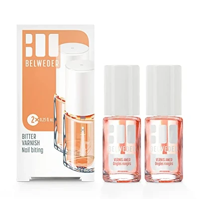 Afbeelding van BELWEDER Amer Rongé Nagellak 2 x 7,5 ml Om het bijten aan je nagels te stoppen 48 uur bittere smaak transparant afschrikt en beschermt
