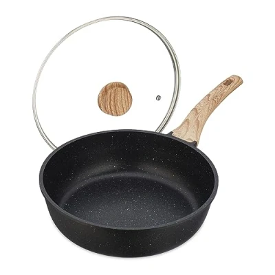 Afbeelding van Relaxdays Smoorpan, Pan + steelpan, Zwart