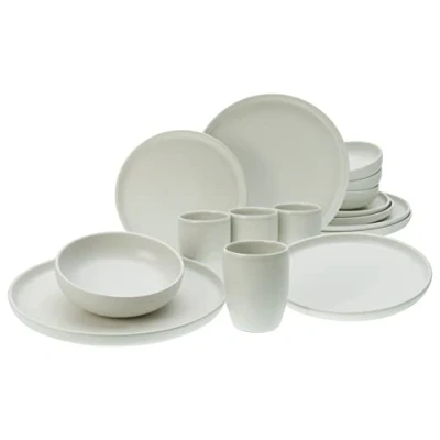 Afbeelding van CreaTable, 23582 Serie Uno 16 delig tafelservies van aardewerk, vaatwasser en magnetronbestendig, gemaakt in Portugal