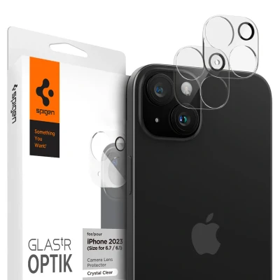 Afbeelding van Spigen Optik iPhone 15 / Plus Camera Lens Protector Clear (2 Pack)