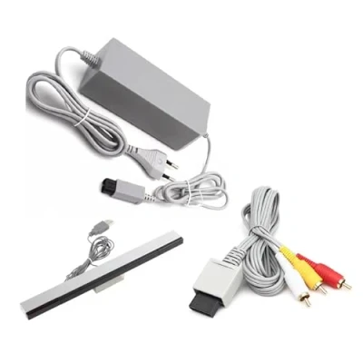 Afbeelding van Accessoireset met voeding, tv kabel, sensorbalk voor Nintendo Wii, AC netsnoer, adapter