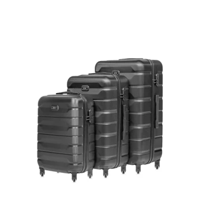 Afbeelding van OCHNIK Handbagage reiskoffer 72 x 47 29 cm, middelgroot, met 4 wielen, digitaal hangslot, duurzaam, ABS, zwart.