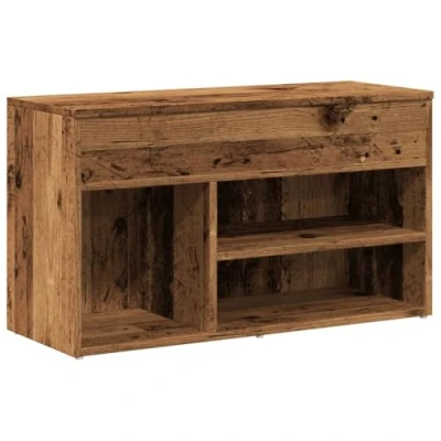 Image de vidaXL Banc à chaussures vieux bois 80x30x45 cm d&#039;ingénierie856756