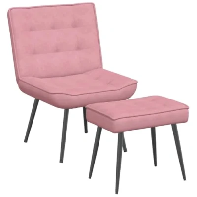 Afbeelding van vidaXL Relaxstoel met voetenbank fluweel roze