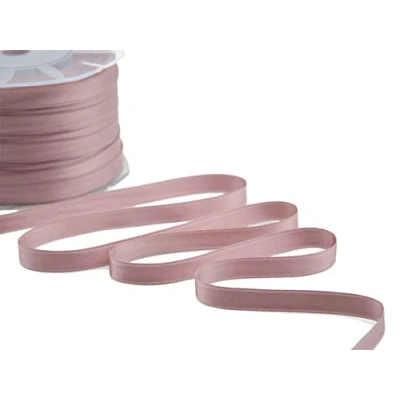 Afbeelding van Furlanis Dubbel satijnen lint, Italiaanse stof oudroze, 10 mm x 25 m