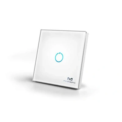 Afbeelding van MCO Home TPS411 MH S411W glazen wandschakelaar met relais en podiumbediening, 230 V, wit, één maat