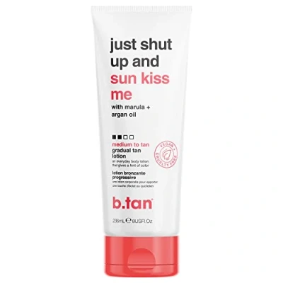 Afbeelding van b.tan Dagelijkse vochtinbrengende en ultra hydraterende zelfbruinende Lotion Just Shut Up and Sunkiss Me Everyday Glow doordrenkt met marula + arganolie, 8 Fl Oz