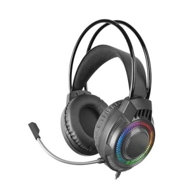 Afbeelding van MARSGAMING MH124 gaming headset, FRGB Rainbow, ergonomisch design, flexibele microfoon, volumeregeling, Windows, Linux, Mac, PS4, PS5, Xbox One, Series XS, Switch, zwart