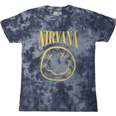 Afbeelding van Nirvana Happy Face Blue Stroke Heren T shirt M Blauw