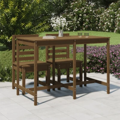 Afbeelding van Tuintafel 159,5x82,5x110 cm massief grenenhout honingbruin