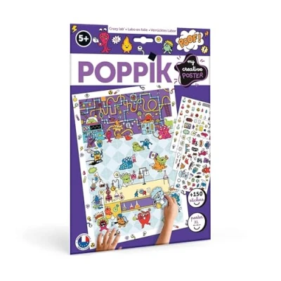Afbeelding van Poppik Sticker poster Gek lab