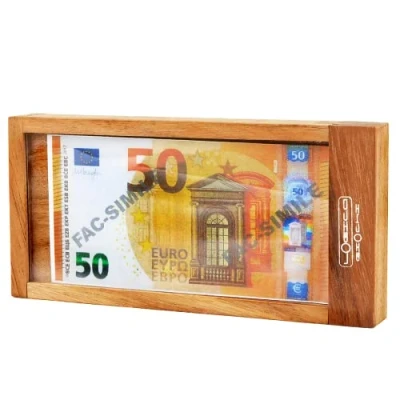 Afbeelding van Logica Kunstspelletjes. Kluis met lange tip puzzel van hout geheime doos moeilijkheidsgraad 5/6 ongelooflijke serie Leonardo da Vinci