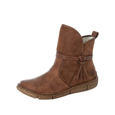 Afbeelding van Rieker herfst/winter enkellaarsjes voor dames, Bruin Nuss Antik Reh 22