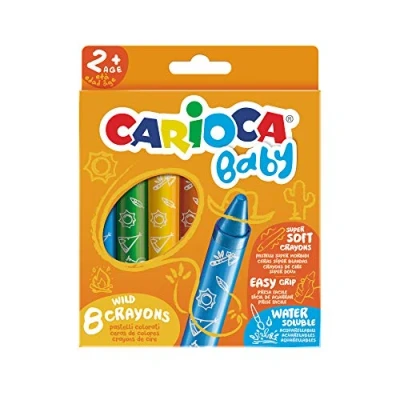 Image de Carioca Baby Wild Crayons 42892 Lot de 8 cires souples pour enfants à partir 24 mois