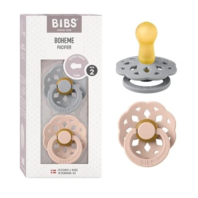 Afbeelding van Bibs Boheme Cloud/Blush 6 18 mnd 2 Stuks Fopspeen 240105