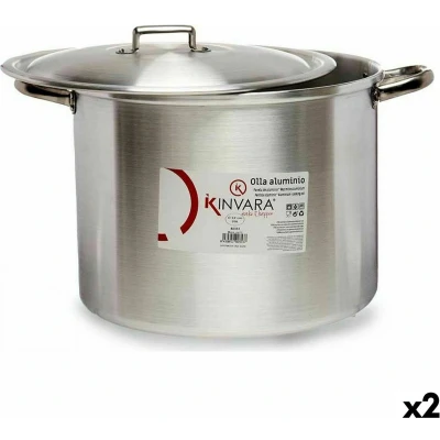 Afbeelding van Casserolepan met deksel Zilverkleurig Aluminium 44 x 30 35 cm (2 Stuks)