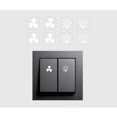 Afbeelding van Set van 8 stickers voor schakelaar en ventilator (RP19/3) (14 mm)
