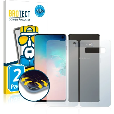 Afbeelding van BROTECT Screenprotector voor Samsung Galaxy S10 (Voor+Achter) Folie Beschermfolie transparant volledig dekking (2 Stuks)