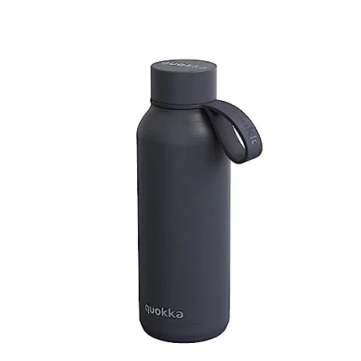 Afbeelding van Quokka Solide met siliconen hanger, Tbc 510 ml, roestvrijstalen waterfles, BPA vrij, dubbelwandige thermosfles, houdt kou en warmte voor kinderen volwassenen