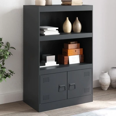 Afbeelding van Dressoir 67x39x107 cm staal antracietkleurig