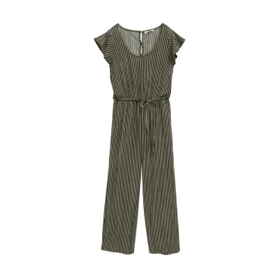 Afbeelding van TOM Tailor Denim Overalls Culotte Jumpsuit, Dames, Maat: Small, Black beige stripe