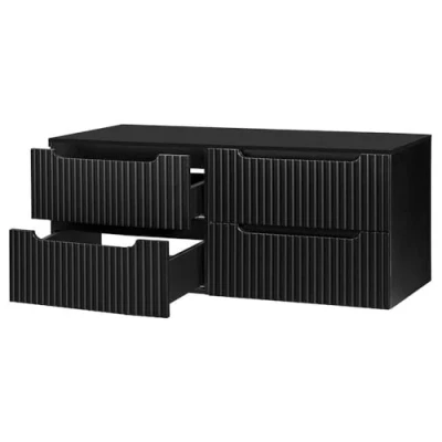 Afbeelding van Dubbele wastafelonderkast Newport 60x160x40 cm zwart [en.casa]