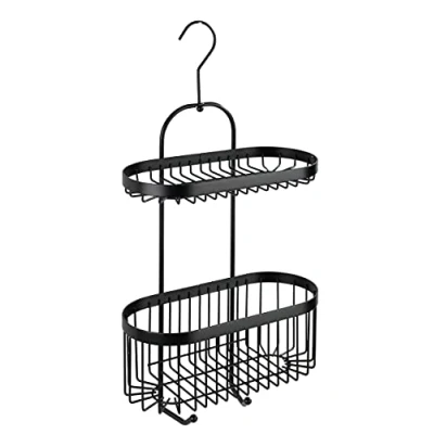 Afbeelding van WENKO Doucherek 2 laags Classic Plus Black mat zwart zonder boren hangend