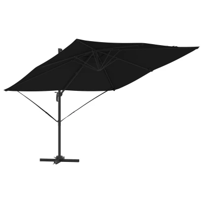 Afbeelding van vidaXL Vrijdragende Roma Parasol Zwart 286x285x265 cm Aluminium
