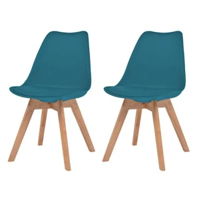 Afbeelding van vidaXL Eetkamerstoelen 2 st kunststof turquoise