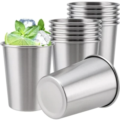 Afbeelding van Set van 12 roestvrijstalen bekers 304 260 ml Stapelbaar Likeurbekers Bierbekers Feestbekers voor verjaardagen, picknicks, feesten, bruiloften