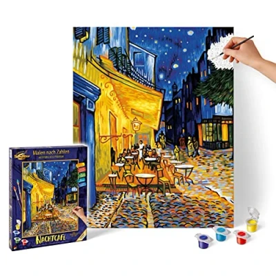 Afbeelding van Schipper Schilderen op Nummer Nachtcafé van Vincent Gogh Hobbypakket